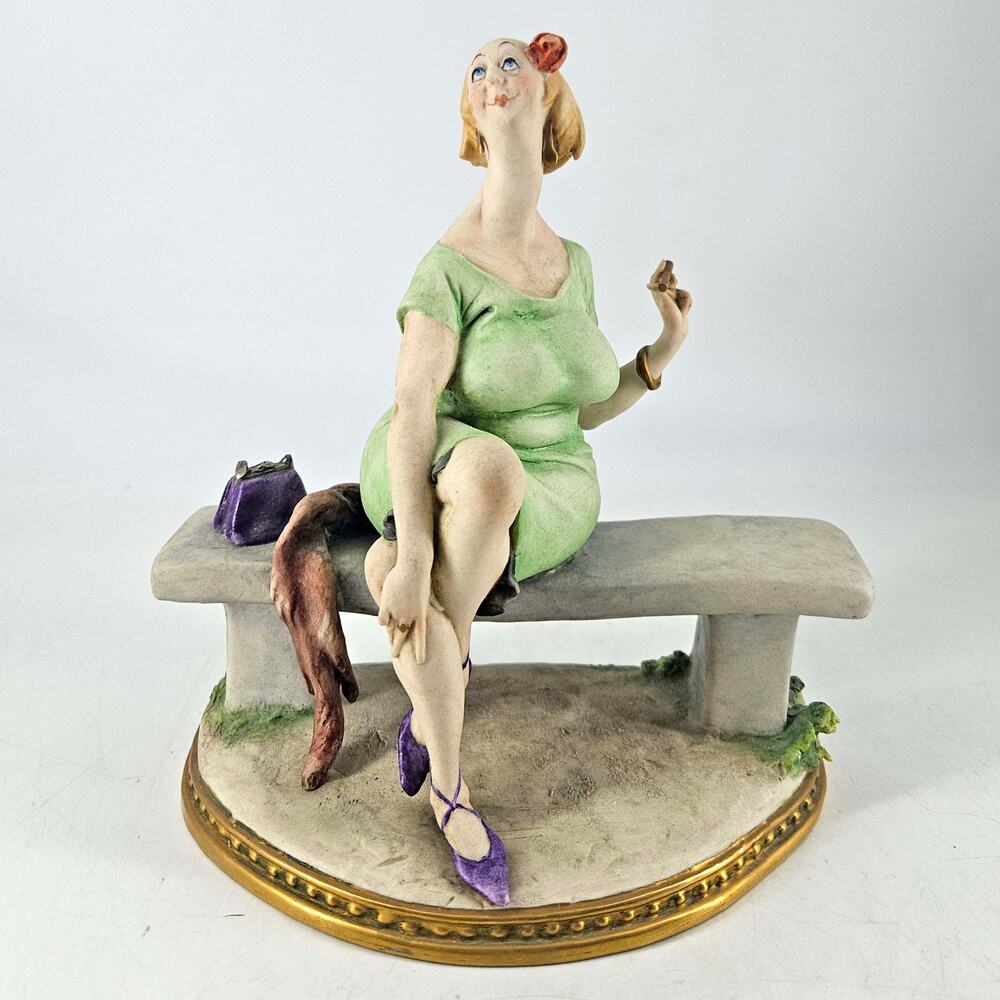 Vintage hand painted porcelain Giuseppe Cappé Capodimonte figurine The Trollop